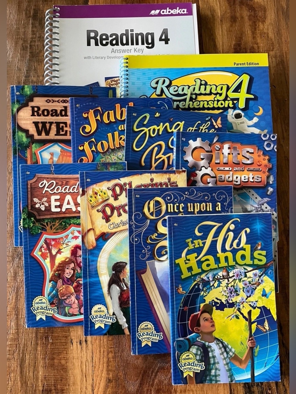 Abeka 4th Grade Reading Set Student books A-H Skill Sheets Parent Edition Answer